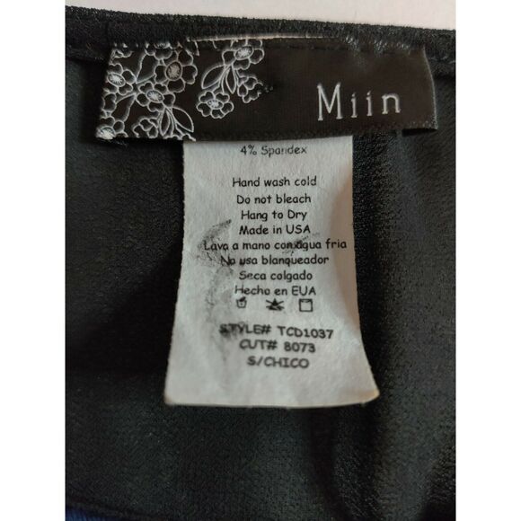 Miin Chico Top Blouse Long Sleeve Scoop Neck Blue Womens Size Small - Picture 6 of 10